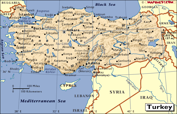 mapa - Republika Turcji