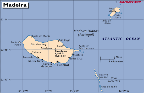 mapa - Madeira - Republika Portuguesa/ Republika Portugalska